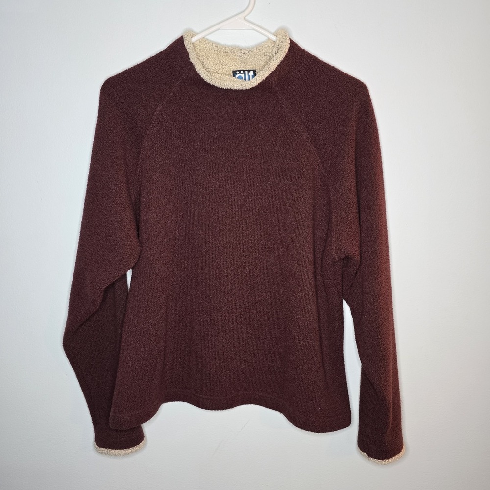 Vintage Alf Kuhl Pullover Sweater Mock Neck Womens L Burgundy